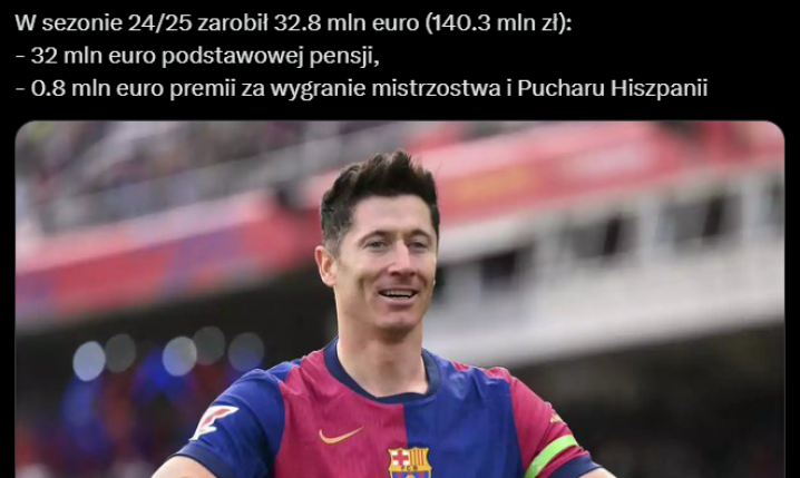 Wiadomo ile Lewy ZAROBIŁ PRZEZ 3 SEZONY w Barcelonie!